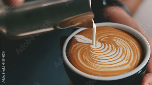 creating latte art that briefly comes to life before dissolving.