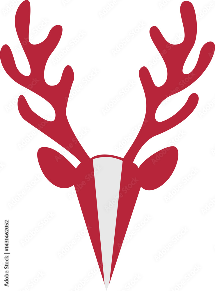 Fototapeta premium Red Deer Antlers Head Design Graphic