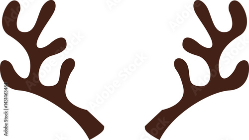 Brown Deer Antlers Clipart Graphic