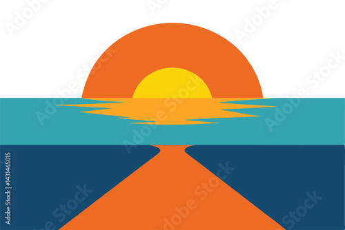 a-wide-angle-view-of-the-horizon-at-sunset--with-t 