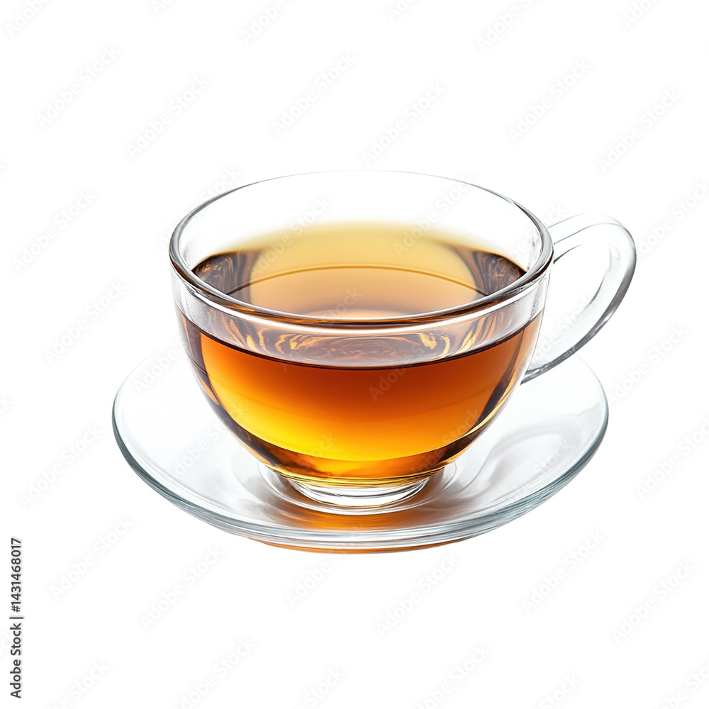 Black tea cup shot from above on white background. Copy space Black tea cup shot from above on white background. Copy space