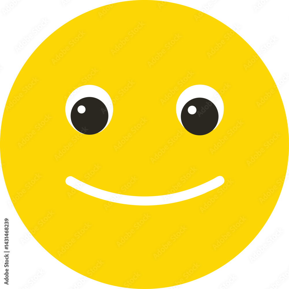 Fototapeta premium Yellow smiley icon, yellow smiley face emoticon icon