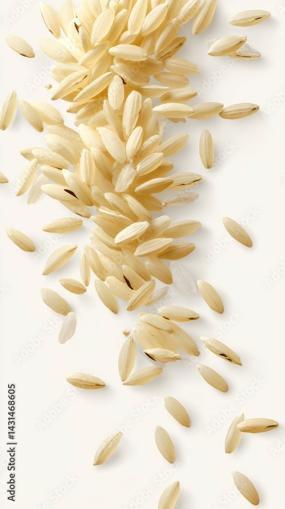 Obraz premium Golden Rice Grains: A Pristine, Minimalist Still Life