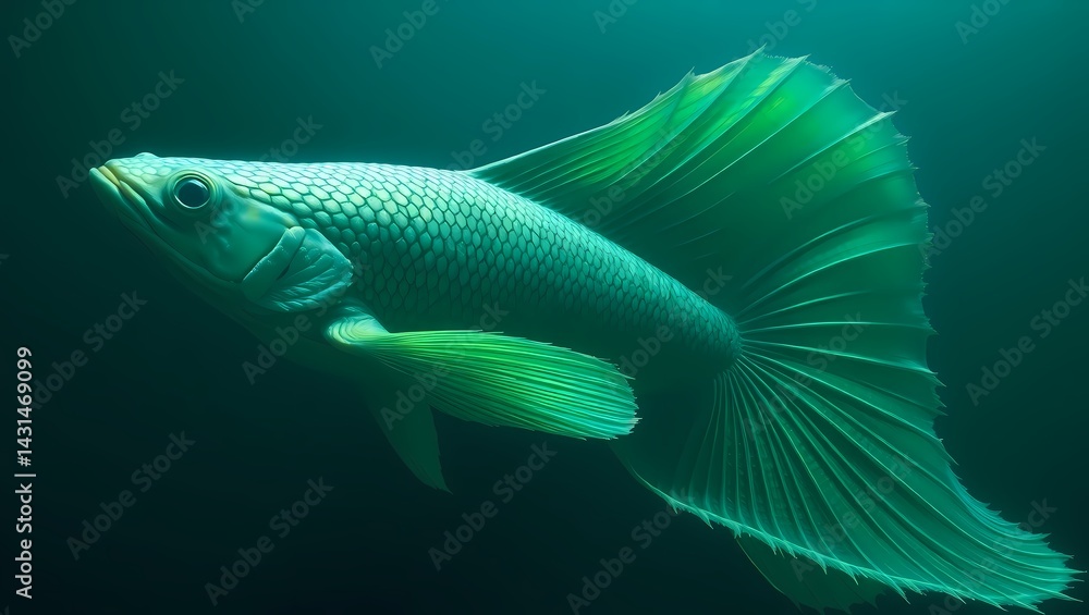 Fototapeta premium tropical fish swimming in aquarium