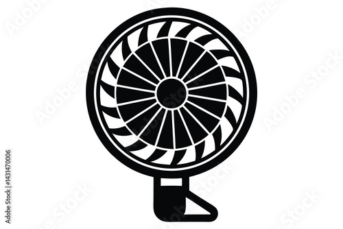 portable fan silhouette vector illustration