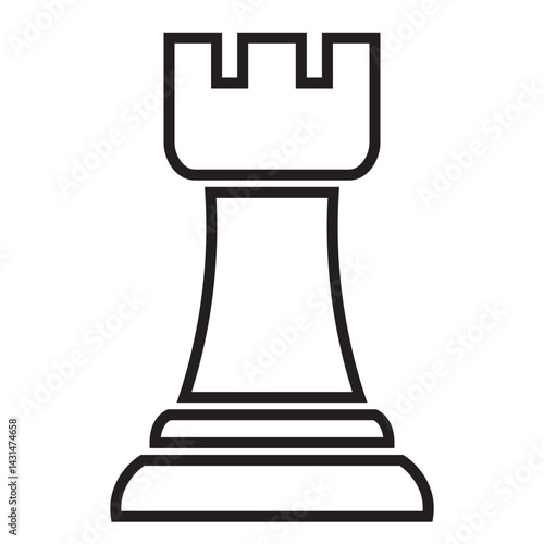 Chess pawn icons set in black filled and stroke line style
