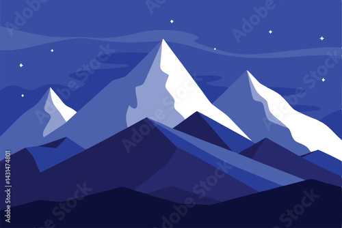 blue-hour-over-snow-covered-mountain-peaks--.eps