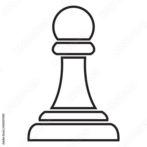 The illustration shows the outline of a pawn chess piece icon