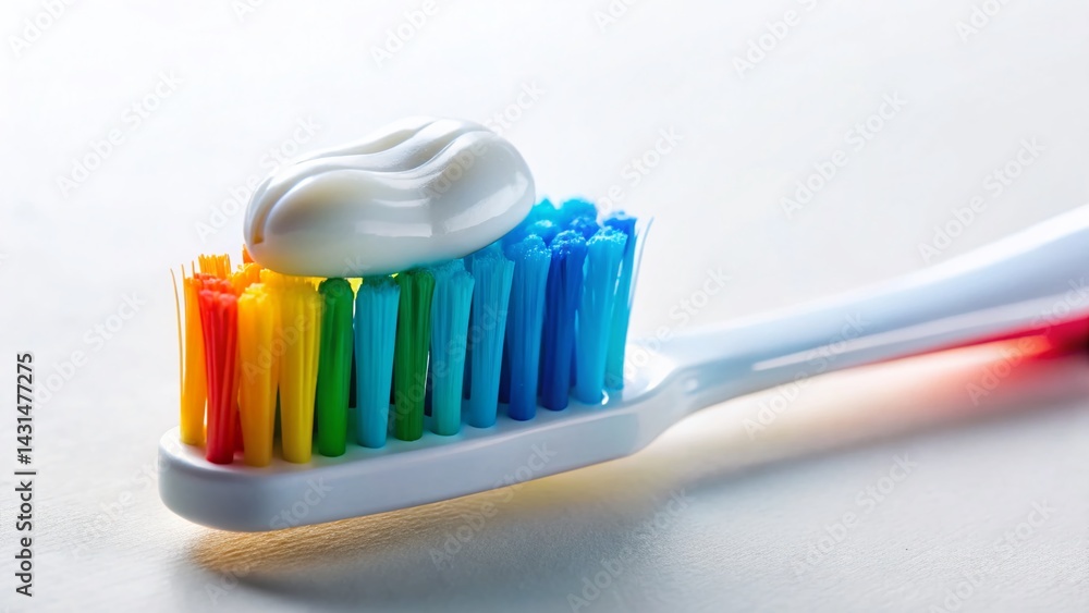 Clean White Surface Toothbrush Paste Product Photography