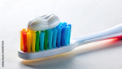 Clean White Surface Toothbrush Paste Product Photography