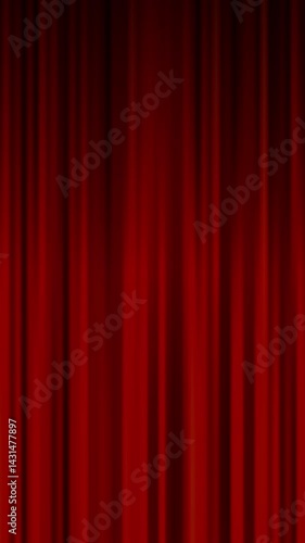 Loop video of swaying stage curtain background (red) [vertical video]