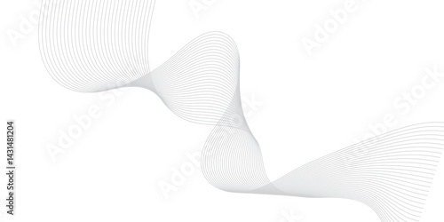 Abstract white and gray line dynamic creative smooth beautiful space digital composite sound and wave bland line.  Dynamic, smooth-flowing digital lines resembling sound or data frequencies

