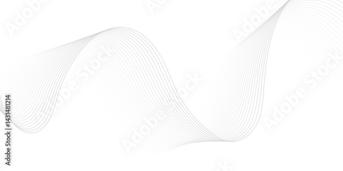 Abstract white and gray line dynamic creative smooth beautiful space digital composite sound and wave bland line.  Dynamic, smooth-flowing digital lines resembling sound or data frequencies

