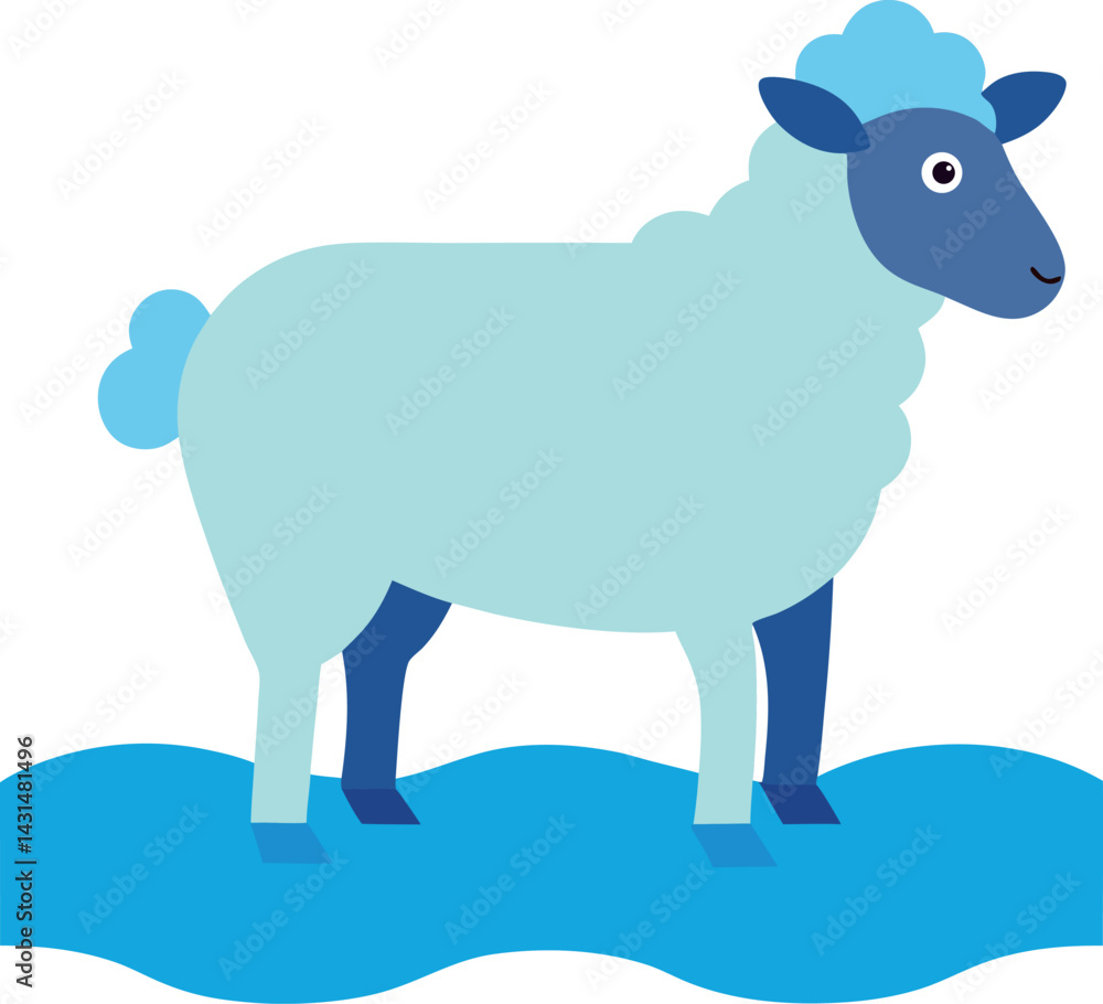 sheep on a white sheep on a white