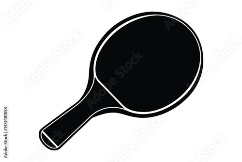 table tennis paddle silhouette vector illustration