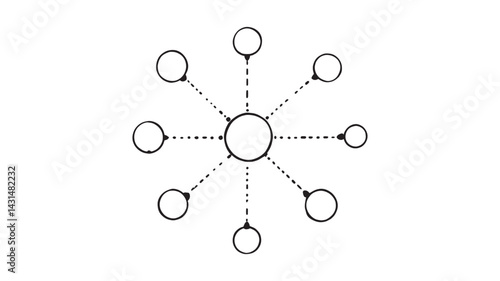 Networking Event line art illustration of professionals connecting over coffee