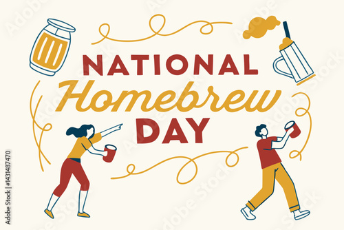 NATIONAL HOMEBREW DAY vector illustration