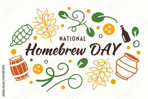 NATIONAL HOMEBREW DAY vector illustration