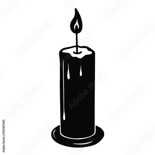 candle silhouette vector illustration