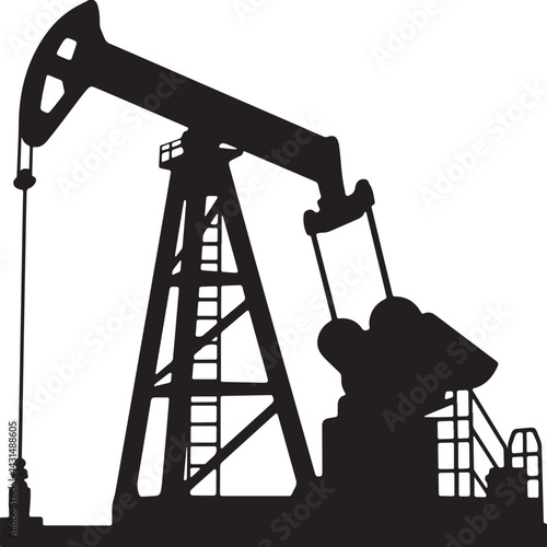 Oil pump jack icon vector silhouette 