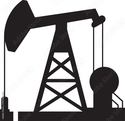 Oil pump jack icon vector silhouette 