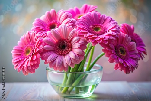 Wallpaper Mural Pink Gerberas Bouquet in Vase - Floral Arrangement Torontodigital.ca