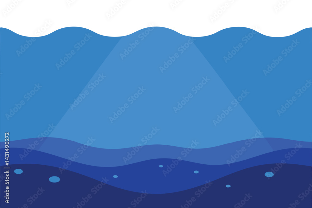 Fototapeta premium deep-blue-ocean-with-light-rays-piercing-through-t.eps