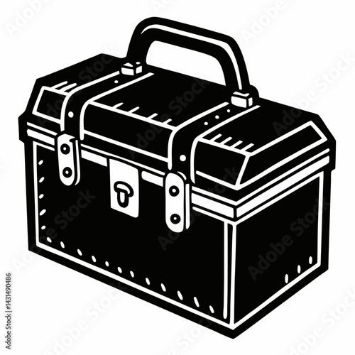 Black and White Toolbox  Illustration for DIY and Construction Themes