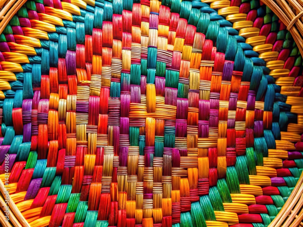 Obraz premium Unique Woven Basket Texture Close-up