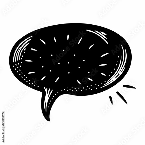 Hand Drawn Speech Bubble  Illustration for Communication and Graphic Design