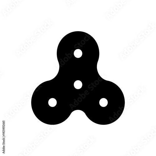 Three circles connected in a triangular arrangement with a white circle inside each of the circles forming the shape