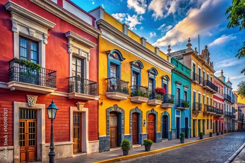 Colorful Historic Buildings, Barrio Antiguo, Monterrey, Mexico