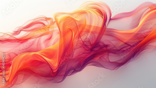 Wallpaper Mural Abstract red and pink wave design on white background, with copy space for text. Abstract concept art of a wavy watercolor pattern in shades of crimson and peach  Torontodigital.ca