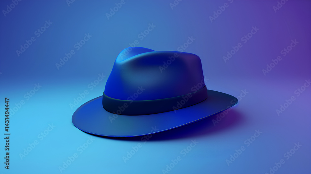 Hat illustration, simple background, 3d rendering Hat illustration, simple background, 3d rendering