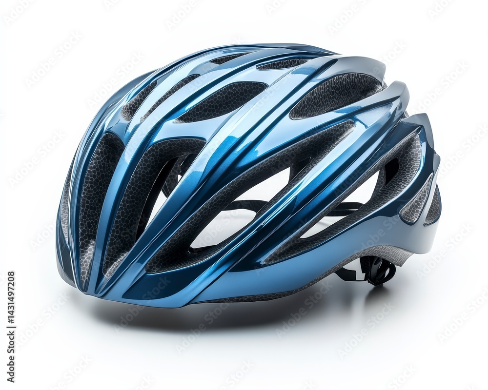 Blue cycling helmet with sleek design, ideal for sports and safety. Blue cycling helmet with sleek design, ideal for sports and safety.