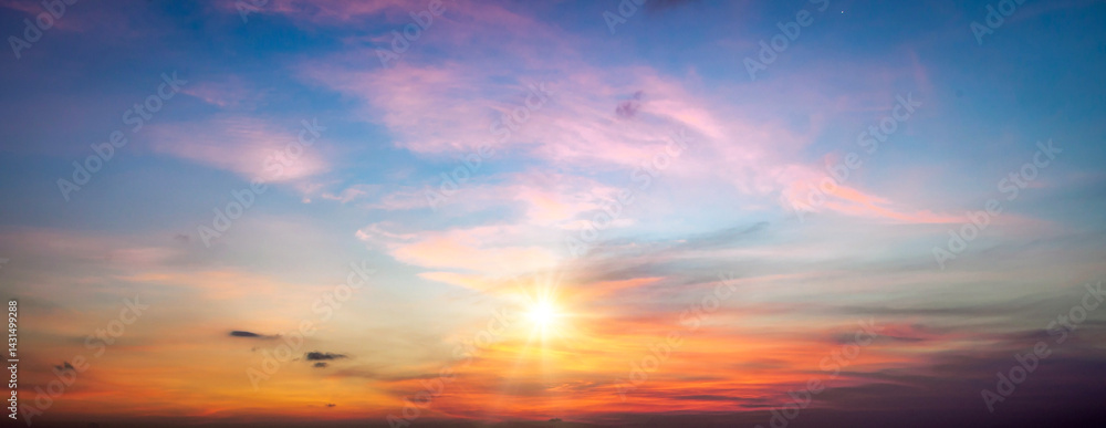 Fototapeta premium sunrise in blue sky background