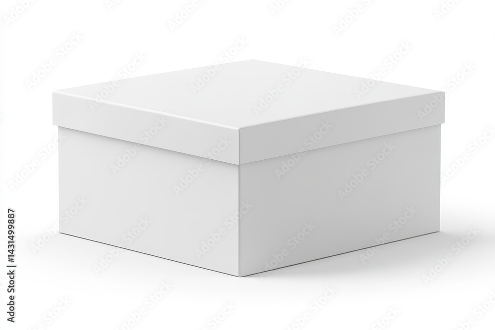 Blank white square gift box presentation on a white background. Blank white square gift box presentation on a white background.