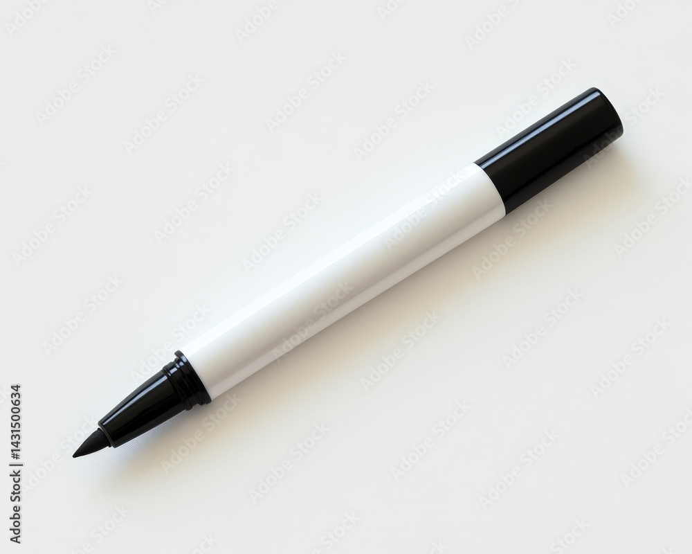 Black marker pen on a white background, ideal for writing or drawing. Black marker pen on a white background, ideal for writing or drawing.