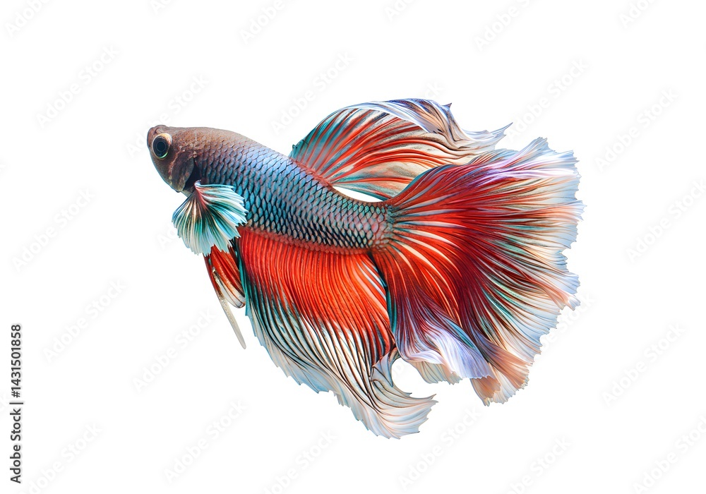 Fototapeta premium Colorful betta fish displaying vibrant hues