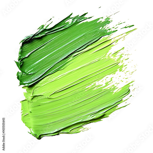 Obraz na płótnie Light green acrylic brush stroke with vibrant gradient from green to yellow featuring textured surface and painterly sweep against a transparent background w salonie