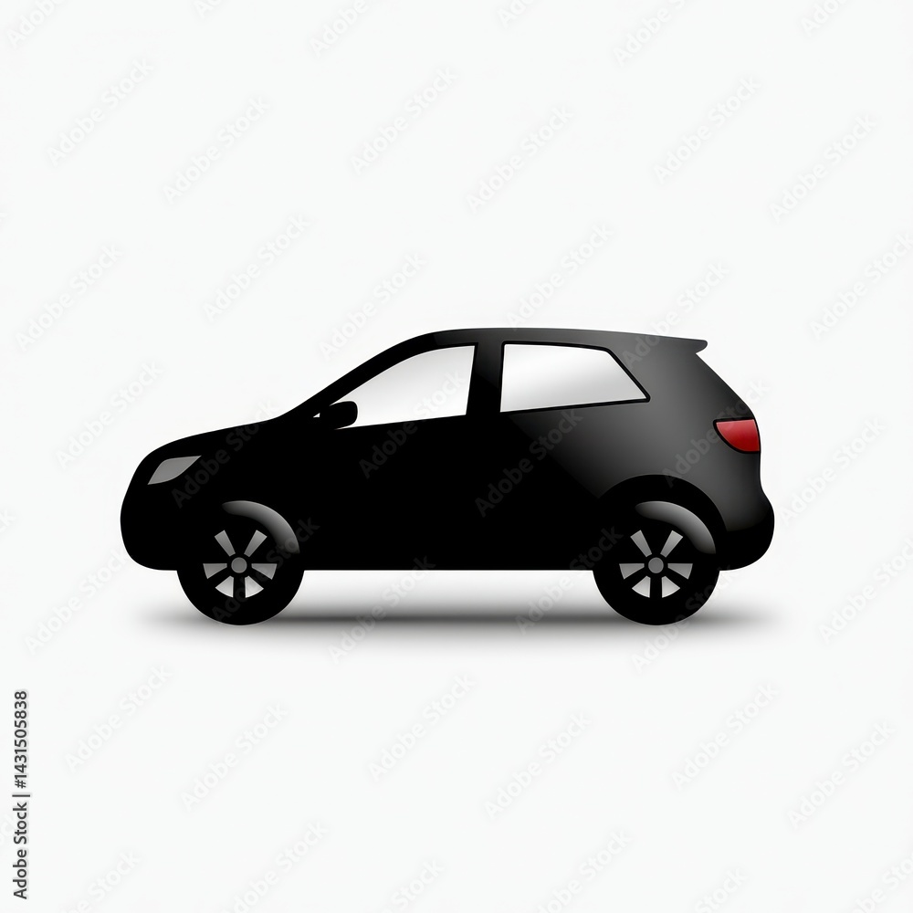 Obraz premium Black Compact SUV Side Profile Illustration