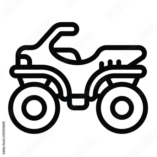 Quadrocycle line icon, eco tourism concept. Vector graphics. Motorbike with four wheels, transport sign on white background, style for mobile or design.
