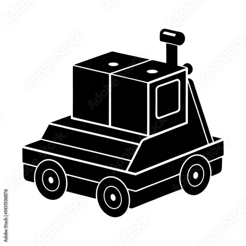 Automated Guided Vehicle (AGV) silhouette vector