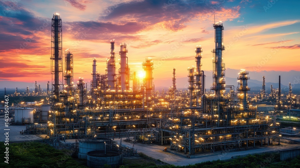 Back view of the logistics coordinator who inspects the bright oil refinery. Back view of the logistics coordinator who inspects the bright oil refinery.