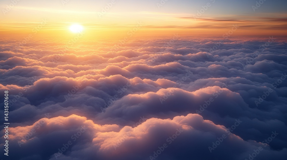 Fototapeta premium Majestic sunset above clouds