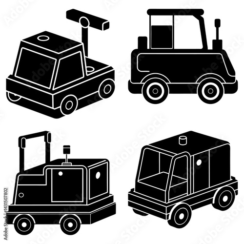 Automated Guided Vehicle (AGV) silhouette vector