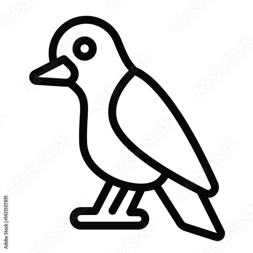 Pigeon bird line icon, eco tourism concept. Vector graphics. Dove bird, flying animal sign on white background, style for mobile or design.