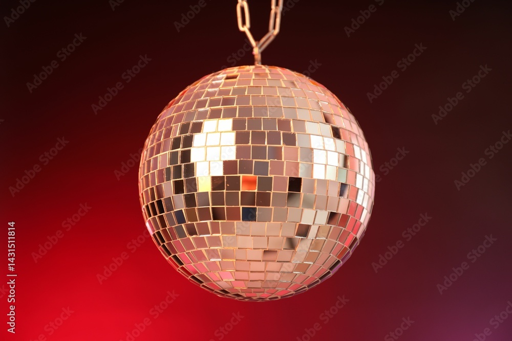 Fototapeta premium Shiny disco ball on color gradient background