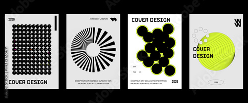 Posters with silhouette minimalistic basic figures, extraordinary graphic assets of geometrical shapes transition style. Modern minimalistic print.
