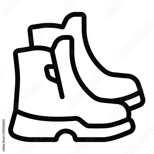 Autumn boots line icon, charitable donation concept. Vector graphics. Boots with zipper, footwear sign on white background, style for mobile or design.